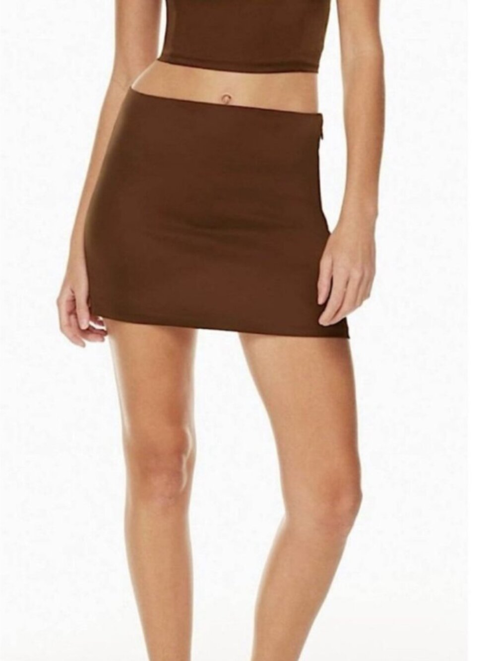 NWT Aritzia Sunday Best Rocco Mid Rise Mini Skirt in Brown sz 0